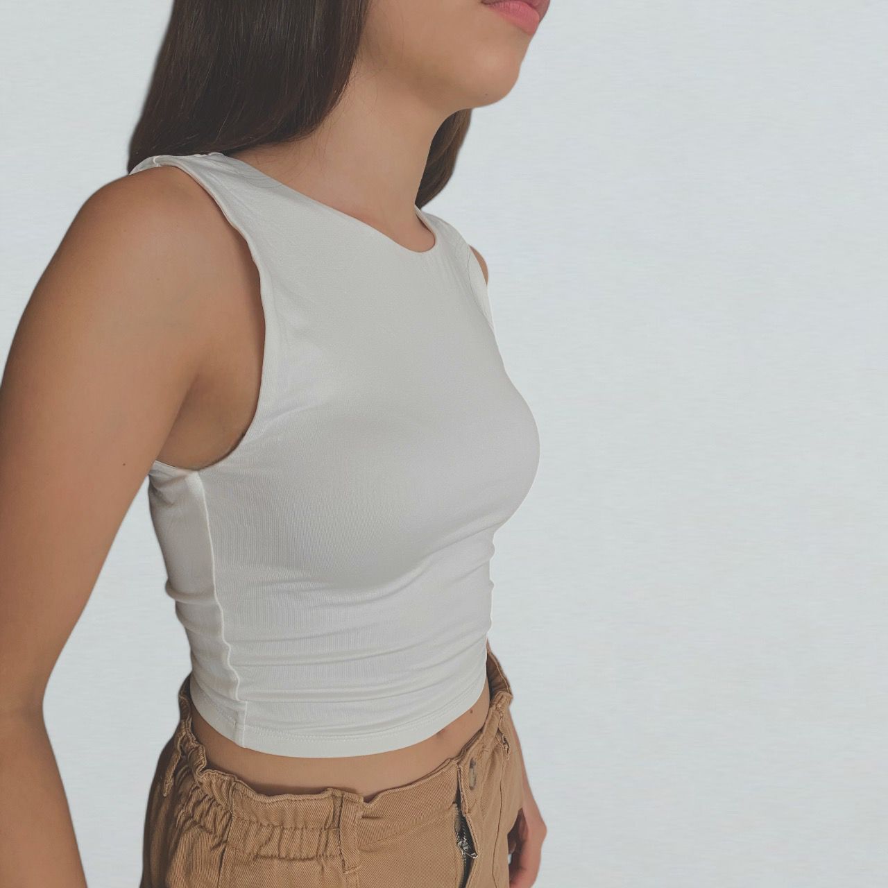 Blusa sin mangas cuello redondo